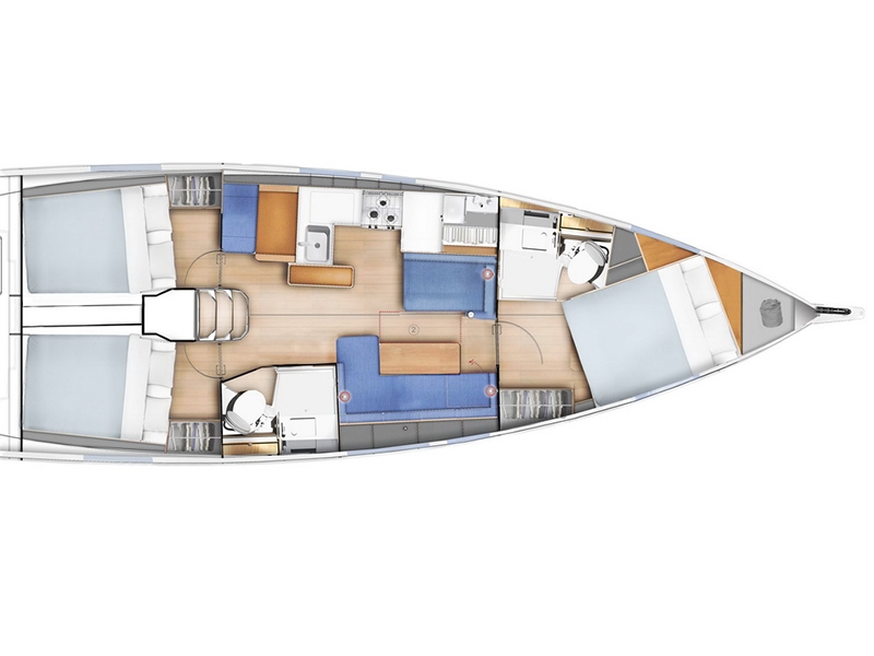 Charteryacht Sun Odyssey 410 Bonjour from Trend Travel Yachting Grundriss